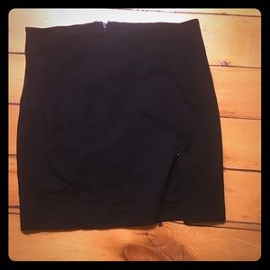 black cotton pencil skirt